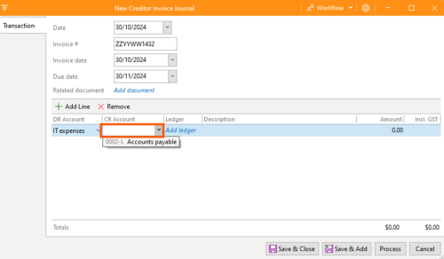 Step 9 - Creditor Invoice Journal (CR Account).png